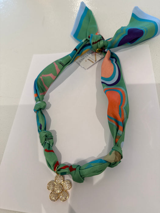 Luna Scarf Necklace with Clover