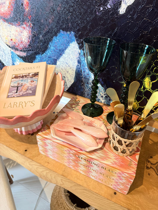 Abigail’s pink ric rac bowl on stand