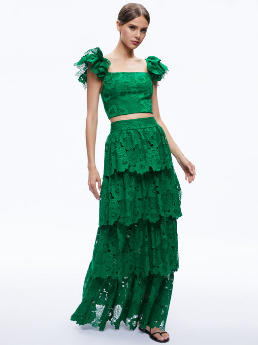 Alice and Olivia Tawny Square Neck Crop Top