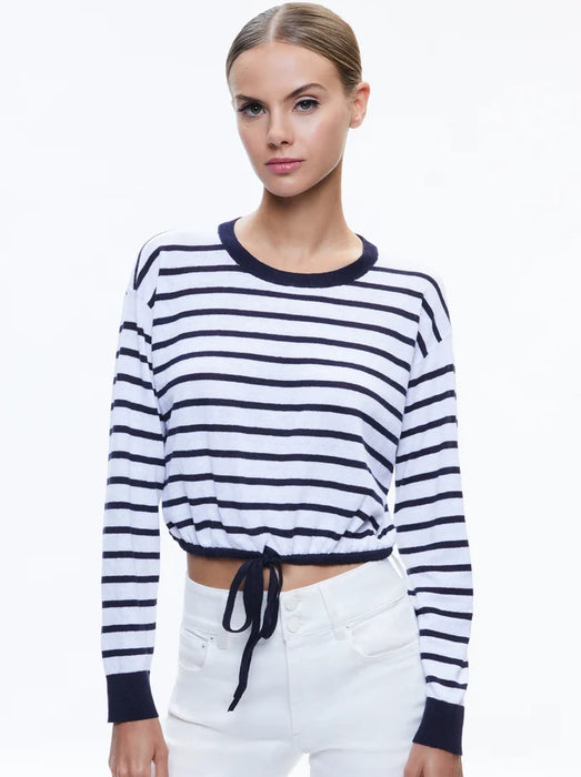 Alice and Olivia Bernetta Crop Drawstring Top