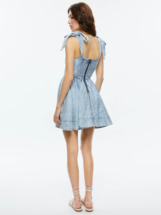 Alice and Olivia Amina Corset Denim Dress