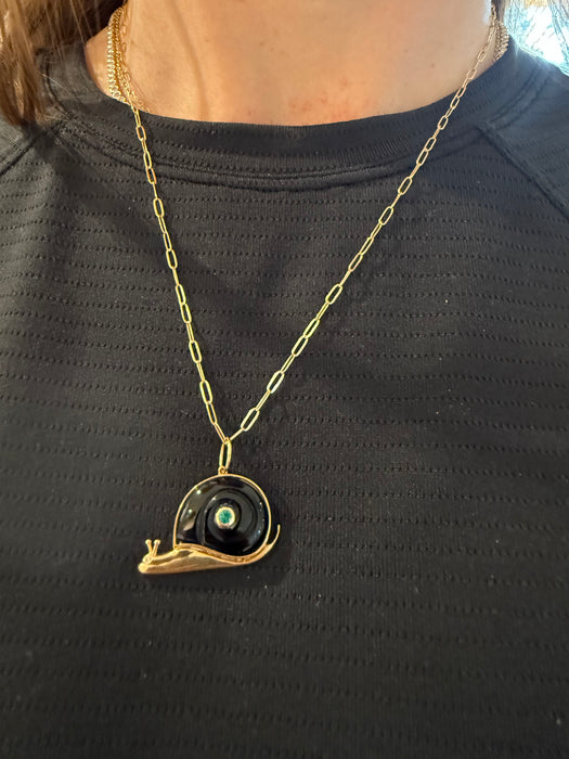 Theodosia Black Snail Pendant