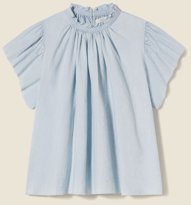 Birds of Paradis Carla High Neck Shirt (chambray)