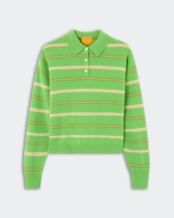 Guest in Residence Colligate Stripe Polo (green)