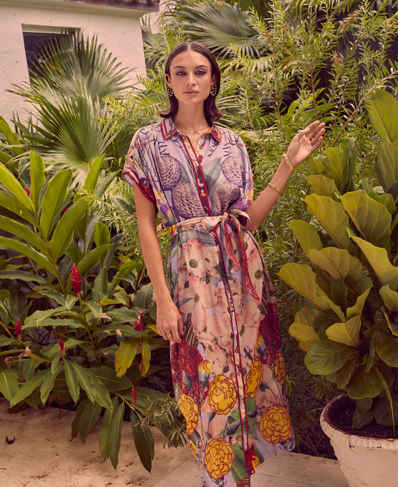 Carolina K Valerie Kaftan (floral lilac)