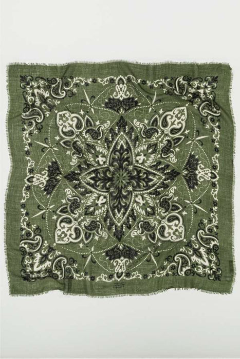 Maison Lecomte Flament LS khaki bandana scarf