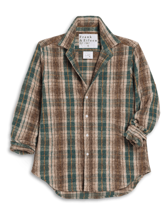Frank and Eileen Relaxed Button-Up Shirt ( Brown, Green Sand Plaid)