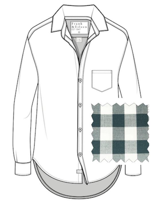Frank and Eileen Green White Check Eileen Top