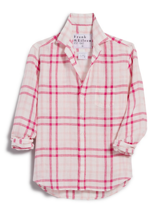 Frank and Eileen Bright Pink Plaid Eileen style Top