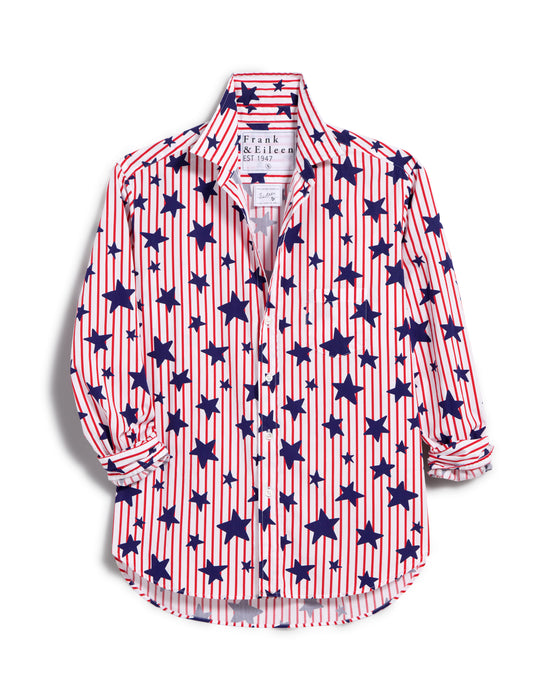 Frank and Eileen Red Stripe w/ Navy Eileen Top