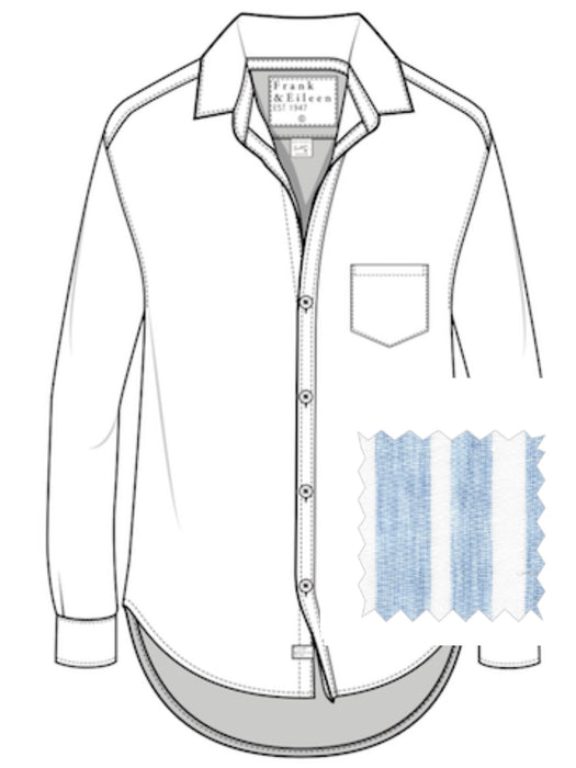 Frank and Eileen Eileen Relaxed Top (multi blue stripe)