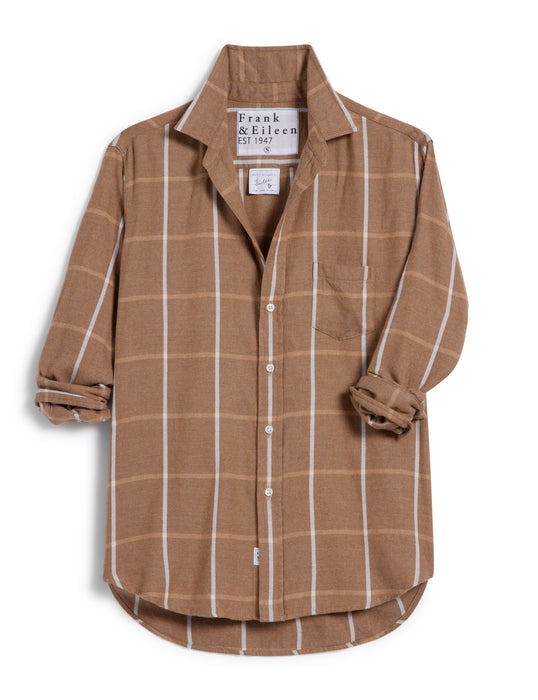 Frank and Eileen TCWP CAMEL, CREAM WINDOWPANE Eileen Top
