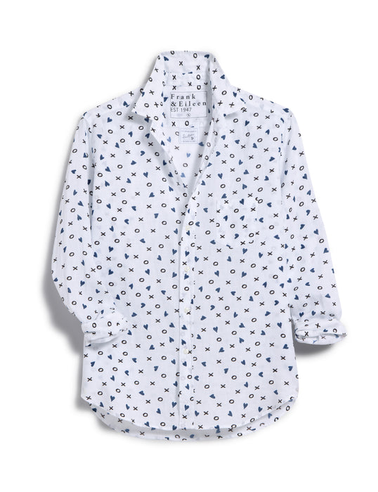 Frank and Eileen XO w/ Navy Hearts Eileen Top