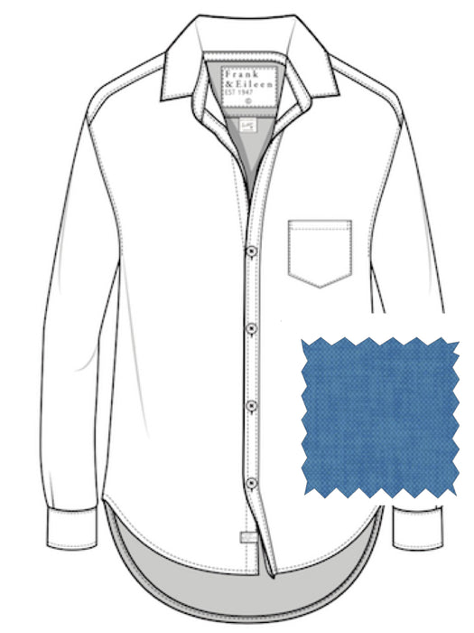 Frank and Eileen Relaxed Button-Up Shirt Eileen Turquoise Linen