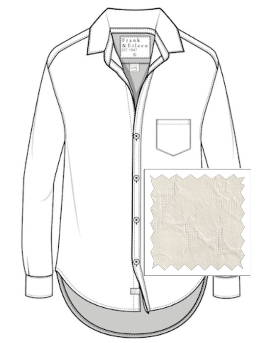 Frank and Eileen Relaxed Button-Up Shirt (Textured White Flowers)