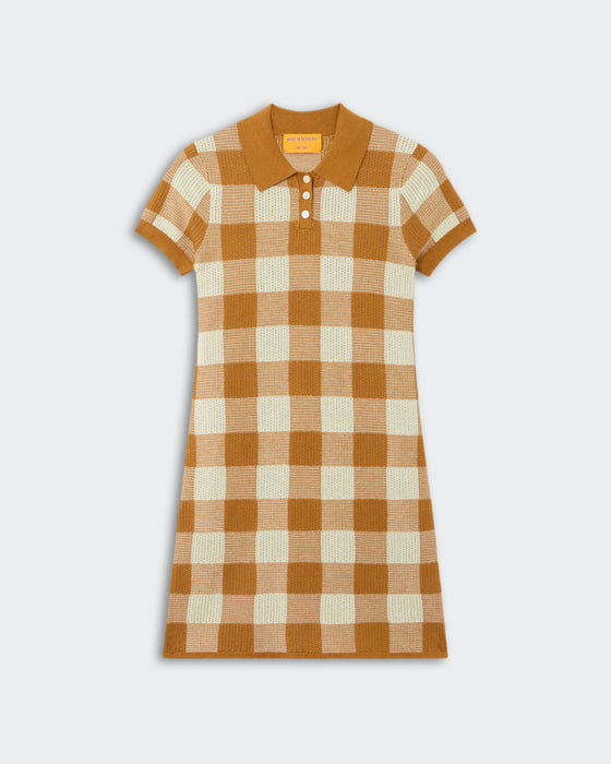 Guest in Residence  Gingham Polo Dress (brown)