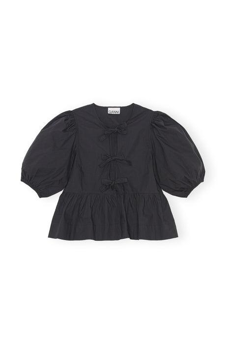 Ganni Cotton Poplin Peplum Blouse