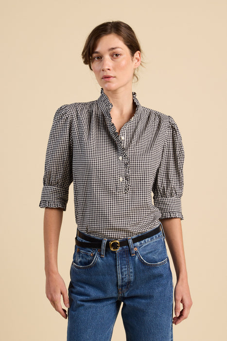 Birds of Paradis Noah Top (black check)