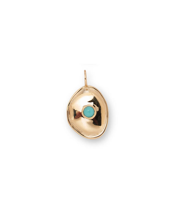 Lizzie Fortunato 14K Gold Birthstone Necklace Charm in Turquoise