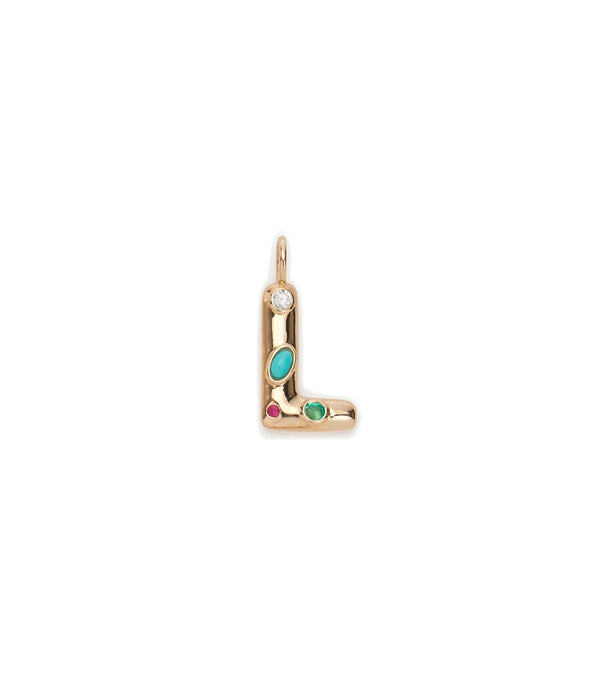 Lizzie Fortunato 14K Gold Confetti "L" Charm