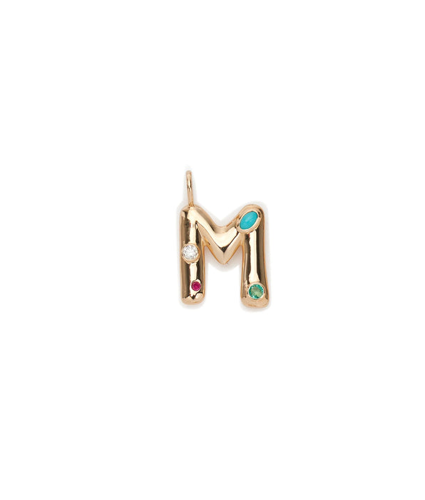 Lizzie Fortunato 14K Gold Confetti "M" Charm