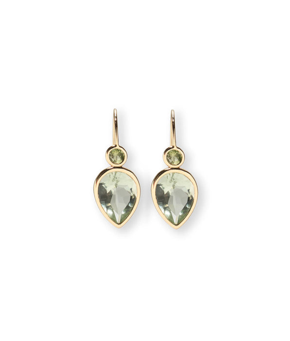 Lizzie Fortunato 14k Gold Hera Earrings in Green Amethyst