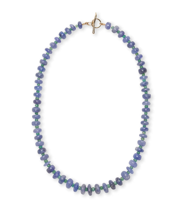 Lizzie Fortunato Tanzanite & Emerald 14k Gold Necklace
