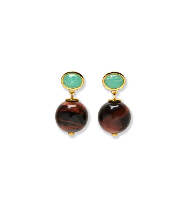 Lizzie Fortunato UMBRIAEARRINGS IN TIGER'S EYE