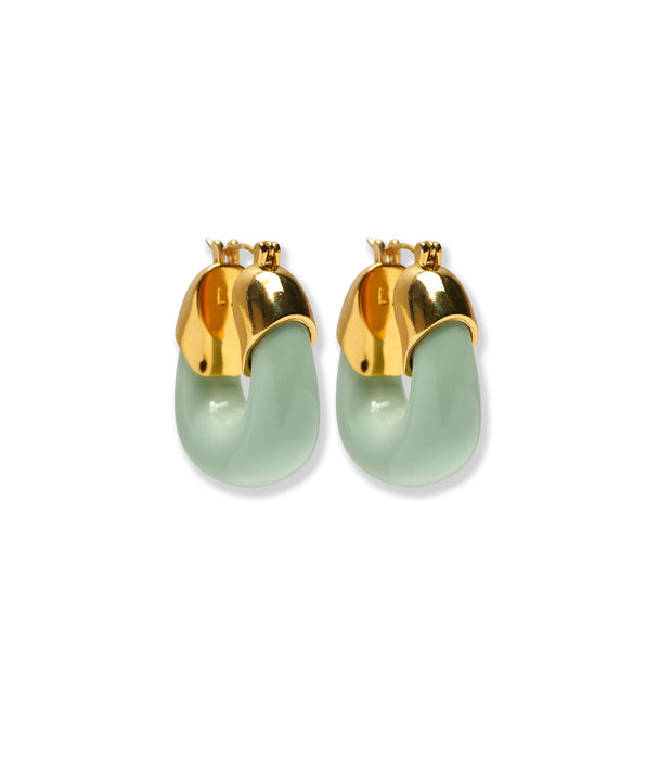 Lizzie Fortunato Organic Hoops in Seafoam