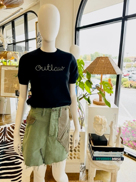 Lingua Franca Outlaw Script Crewneck Sweater