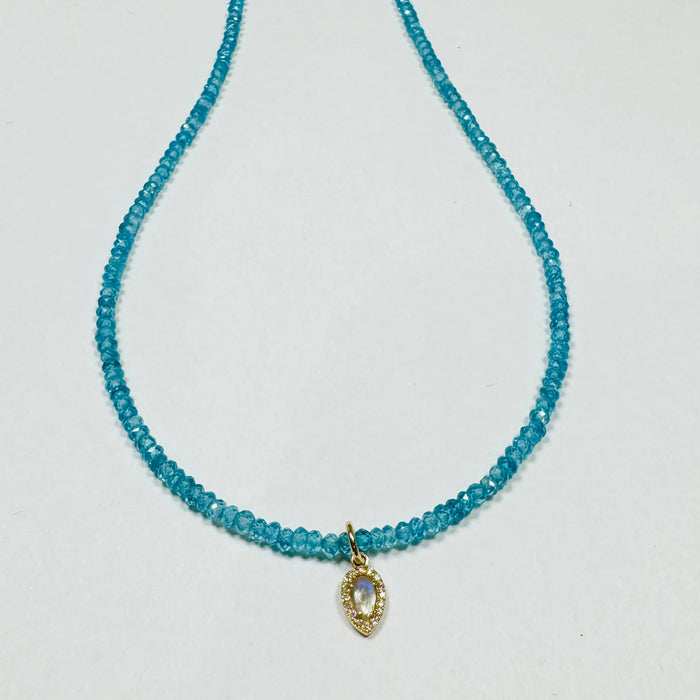 Theodosia Delicate Blue Appetite Necklace w/ Moonstone