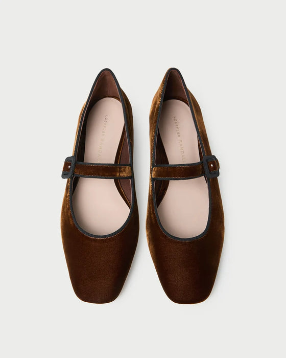 Loeffler Randall Mary Jane Ginger Dark Brown Flat