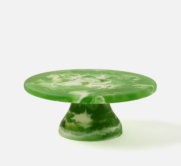Hugo Green Swirled Resin Cake Stand (Small)