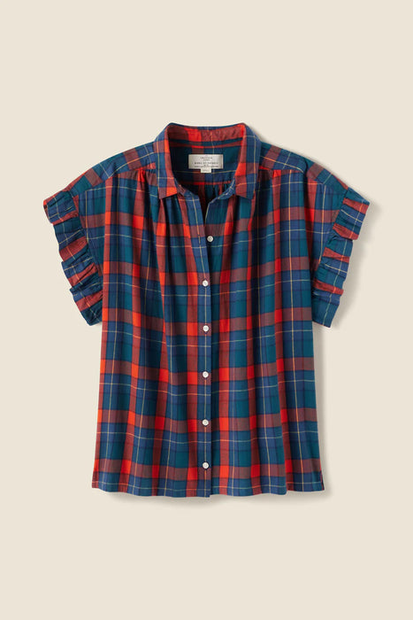 Birds of Paradis Marianne "B" Ruffle Top (merrywood plaid)