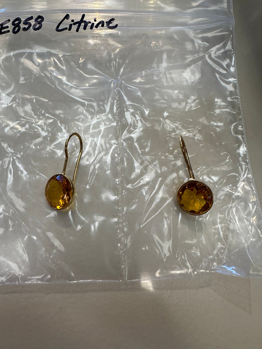 Elyssa Bass Citrine Round Bezel Gemstone (e858)