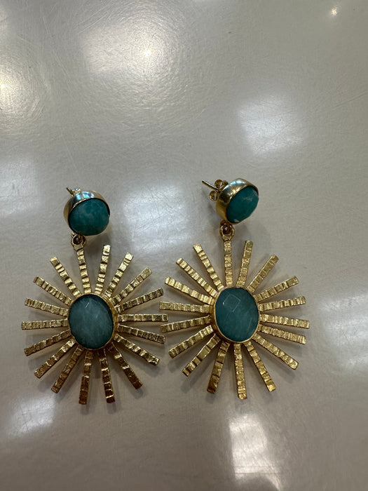 Elyssa Bass Amazonite Sunburst Earrings