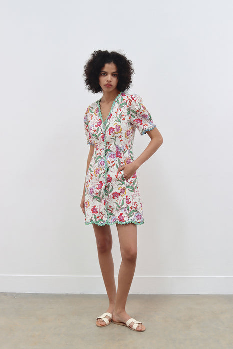 Saloni Marlee Dress (delemare blanc)