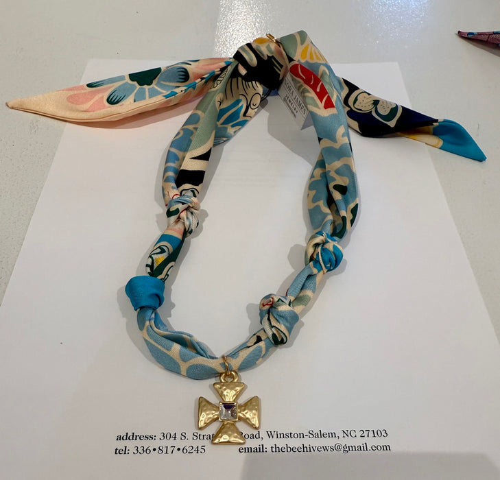 Nantucket Scarf Necklace - Maltese Cross