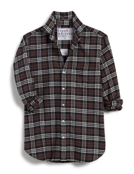 Frank and Eileen Boyfriend Button Up Joedy Top (black/brown/ white)
