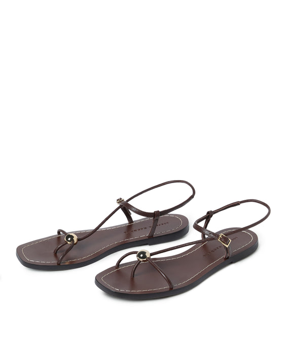 Loeffler Randall Lara Strappy Flat Sandal with Ball (espresso)