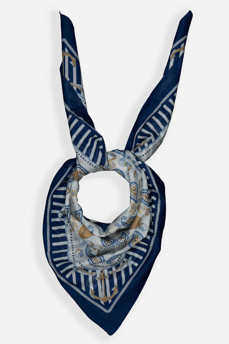 Maison Lecomte Flament Scarf Bretagne Navy Cotton