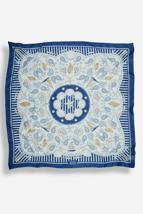 Maison Lecomte Flament Scarf Bretagne Navy Cotton