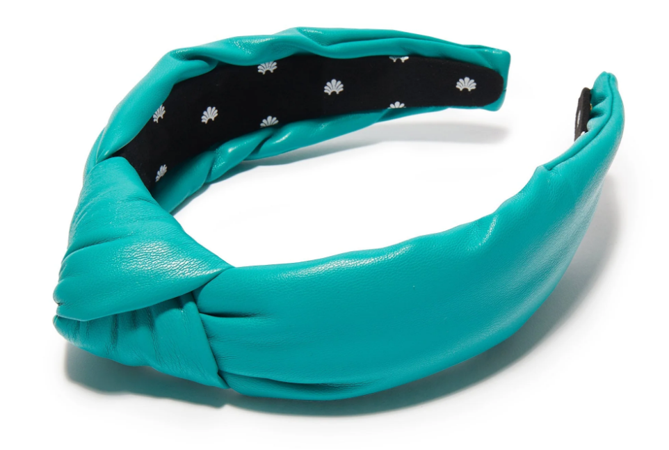 Lele Sadoughi FAUX LEATHER KNOTTED HEADBAND (Lagoon)