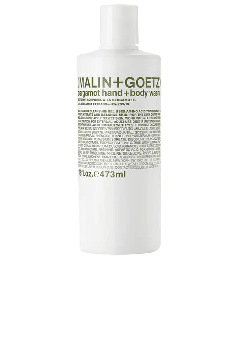 Malin + Goetz bergamot hand+body wash, 8.5fl.oz.250ml