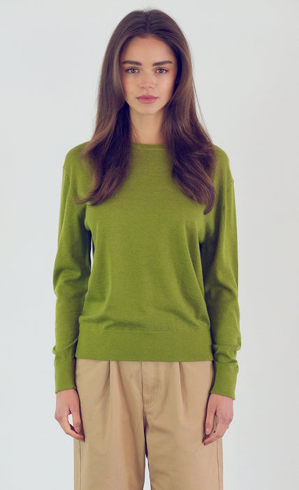 Kathryn McCarron Marguerite Sage Paper Thin Pullover