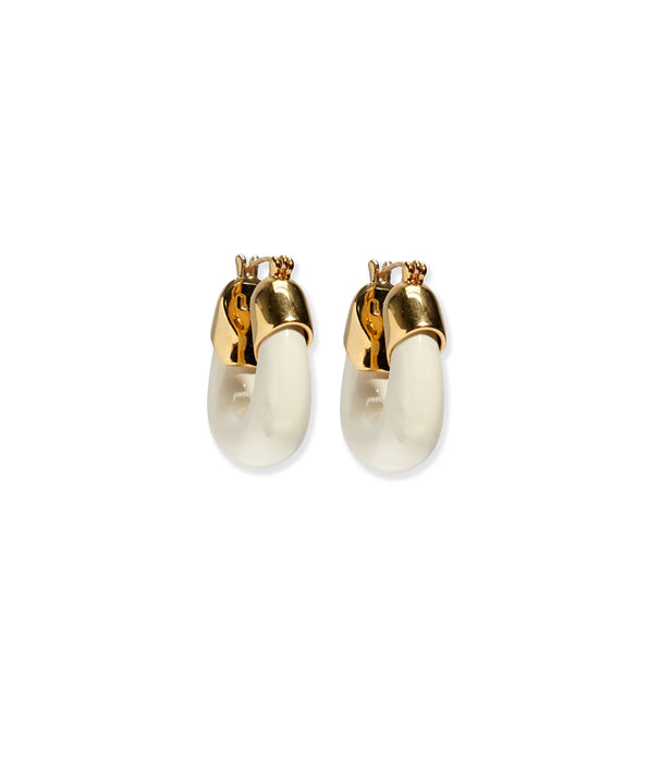 Lizzie Fortunato Mini Organic Hoops in Alabaster