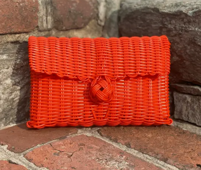The Lilly Line Solid Orange Clutch