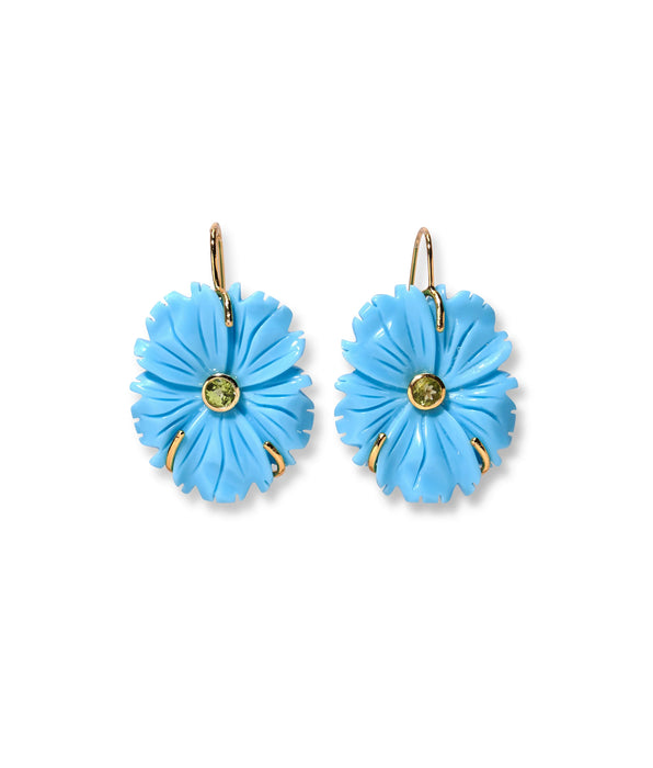 Lizzie Fortuanto New Bloom Earrings (Turquoise)
