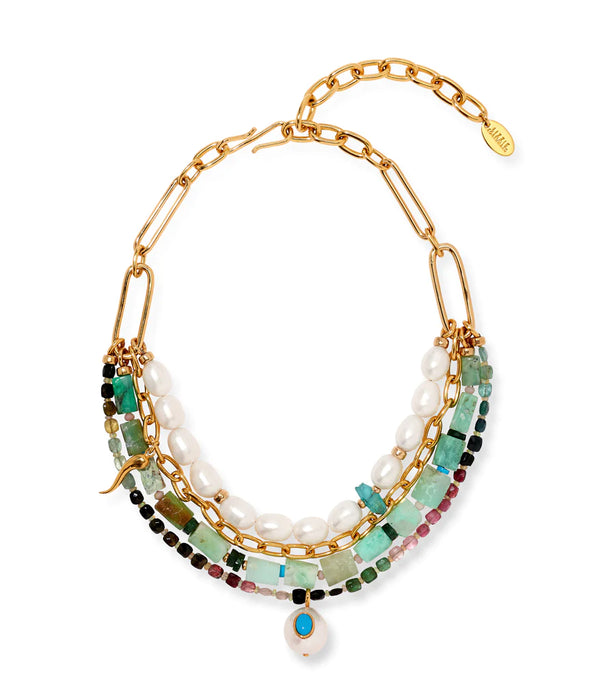 Lizzie Fortunato Vizcaya in Mint Necklace