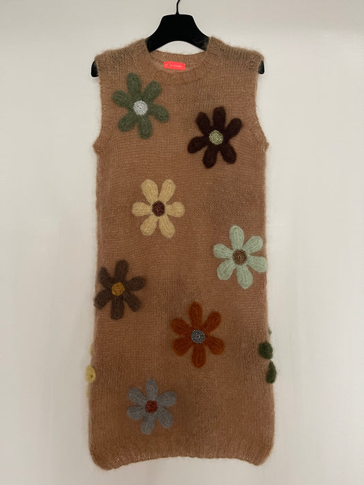 Rose Carmine Free Flowers Dress